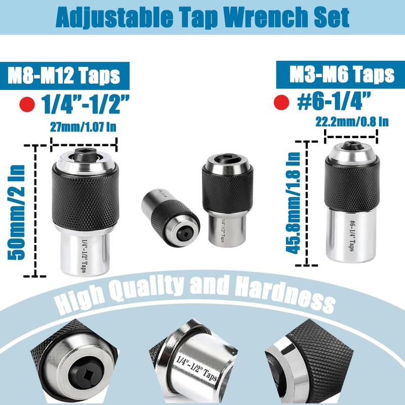 HaoTrade 2 Pcs 3/8" Drive Tap Socket Set, Screw Tap