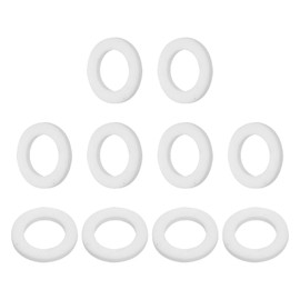 PATIKIL 10 Pcs PTFE Flat Washers 0.47 ID x 0.75" OD x 0.08" Thickness Sealing Spacer Flange Gasket for Machines Pipe Valves Oil Gas Industries, White (12x19x2mm)