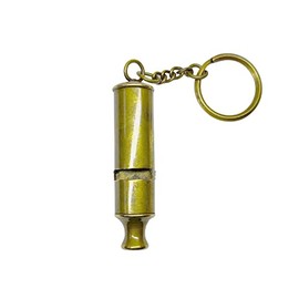 FTWDesign Brass Whistle Keyring, gold