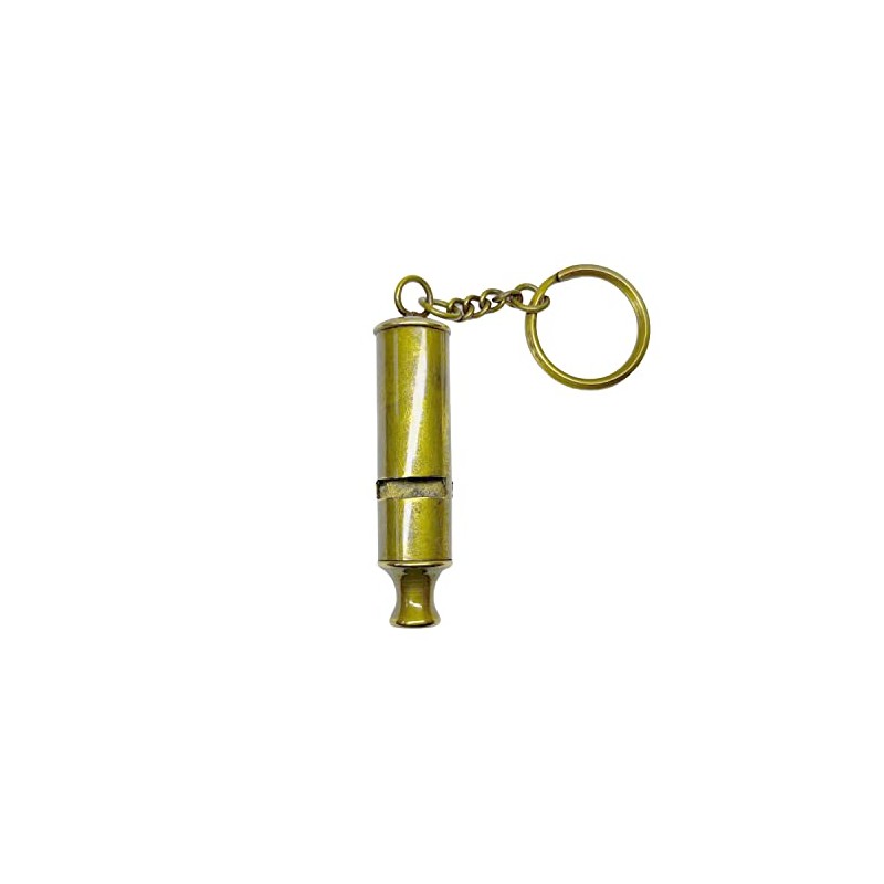 FTWDesign Brass Whistle Keyring, gold