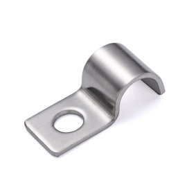 FamlTol Pack of 50 High Performance Single Hole Cable Clamps Metal Cable Holder Cable Clips for Cable Flush-Mounted Installation Diameter 8 mm