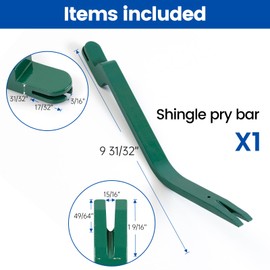 Muzata Shingles Removal Tool Pry Bar Shingle Nail Installer Heavy Duty Nail Remover Puller for Safe Replacement Panel Installation M017