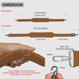 ZINZ Tracolla da 79", Cuscino Fisso Extra Spesso e Cinturino di Ricambio Universale a Doppi Bilanciamento con Ganci Girevoli in Metallo(200cm,Cachi)