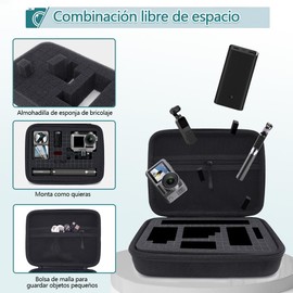 BILIBON Estuche Rígido Cámara de Gopro, Funda Rígida Cámara de Acción, Espuma Antichoque DIY Incorporada, Bolsillo de Malla Integrado para Guardar Cables, Material EVA Duro y Resistente a La Presión