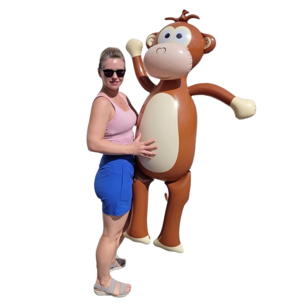 Huge 65" (Over 5 Feet) Tall Inflatable Monkey (Vinyl) Fun Jungle Animal Safari Africa Tropical Birthday Party Decoration! (2 Pack)