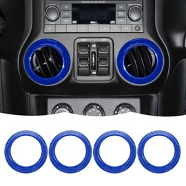 RT-TCZ Center Console Air Conditioner Vent Trim Cover Interior Accessories for Jeep Wrangler JK JKU 2007-2010,Blue