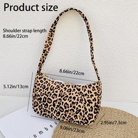 BAUIOREAD Leopard Print Shoulder Bag Cheetah Print Hobo Handbag Women's Leather Vintage Clutch Handbag Purse, Leopard Pattern, S, Leopard pattern, S