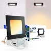 4 Inch Square Led Recessed Ceiling Light Black with Junction