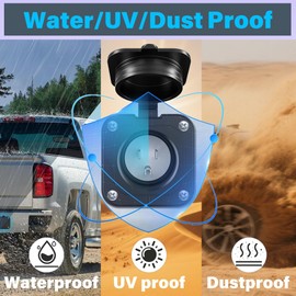 15 Amp Inlet, 125V Flanged Power Inlet, NEMA 5-15P RV Shore Inlet Plug with Waterproof and Back Cover, 2 Pole 3-Wire AC Port Plug, Generator Male Receptacle for RV Car Shed Marine Boat ETL Listed