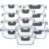 M MCIRCO 24-Piece Glass Food Storage Containers with Upgraded Snap