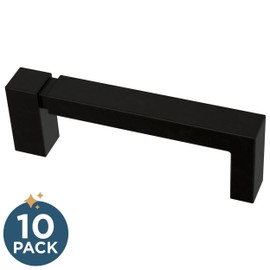 Franklin Brass Asymmetric Notched Cabinet Pull, Black, 3 in (76 mm) Drawer Handle, 10 Pack, P40822K-FB-C