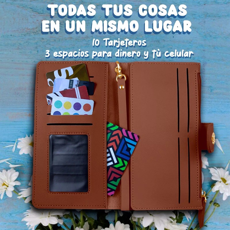 J.H. Company Cartera Para Dama Casual Con Tarjetero Yg312