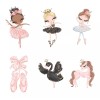 DaraBaby Kit 6 Lienzos Habitación Infantil Bailarina Ballet Bebé Niña