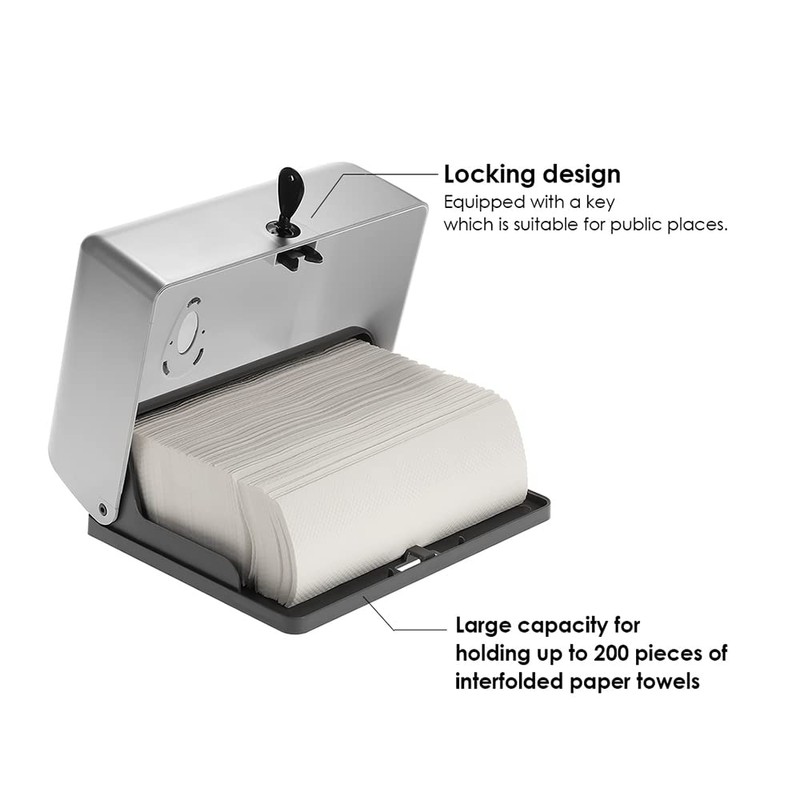 Eacam Wall-Mounted Bathroom Tissue Dispenser Tissue Box Holder for Multifold
