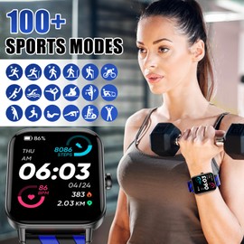 Smartwatch Fitness Tracker for Women with Phone Function & Alexa Built-in, IP68 Waterproof Sports Watch with Heart Rate Sleep Monitor Pedometer 2 Watch Straps Fitness Watch for iOS Android