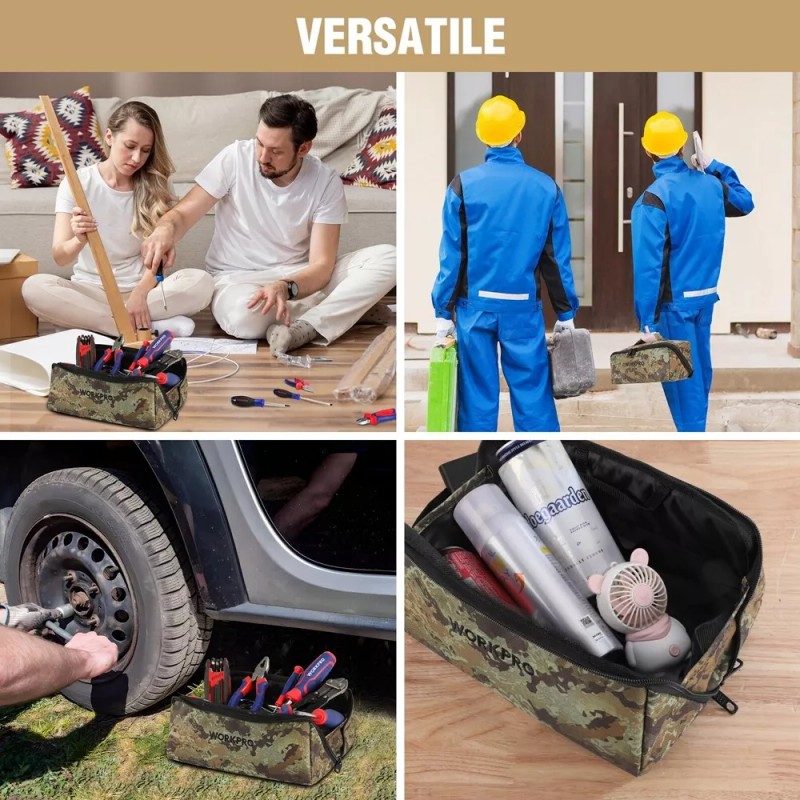 Workpro 3 PIECE Tool Bag 10" Utility Wide Mouth Heavy