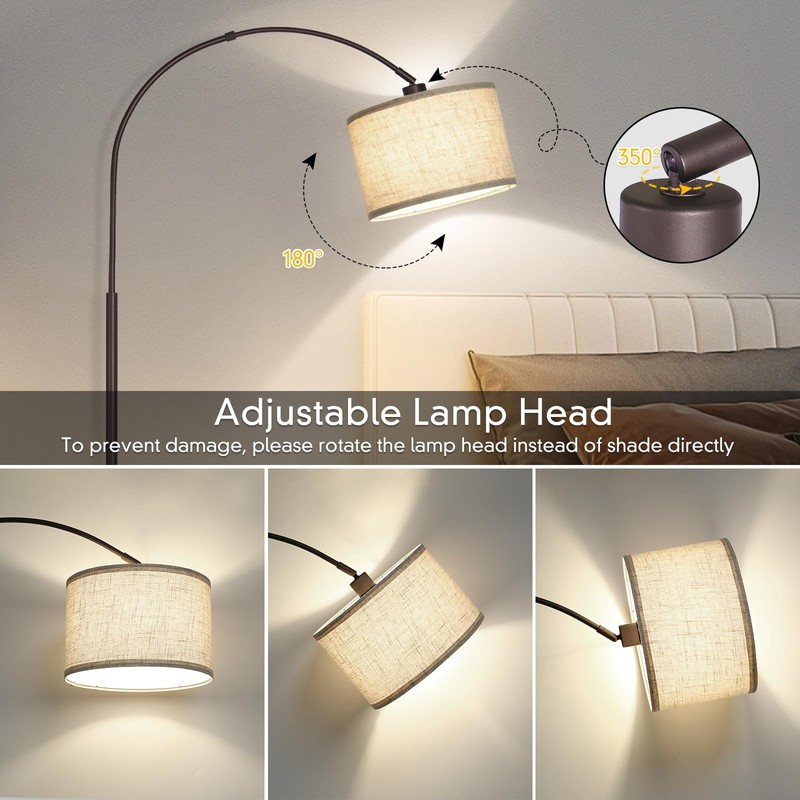 Seaside village Floor Lamp for Living Room, Arc Lamp with