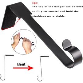 Linwnil Christmas Stocking Holders Mantel Hook Hangers Fireplace Hooks Hanger Christmas Stocking Hook Fireplace Hanger Grip for for Christmas Party Decorations (6 Black)