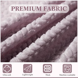 Tinideya 12 Pcs Flannel Throw Blanket Bulk 50 x 60 Inch Wedding Fleece Throw Blanket Soft Lightweight Leave Pattern Jacquard Fuzzy Plush Gifts for Bed Sofa Home Office Wedding (Light Purple)