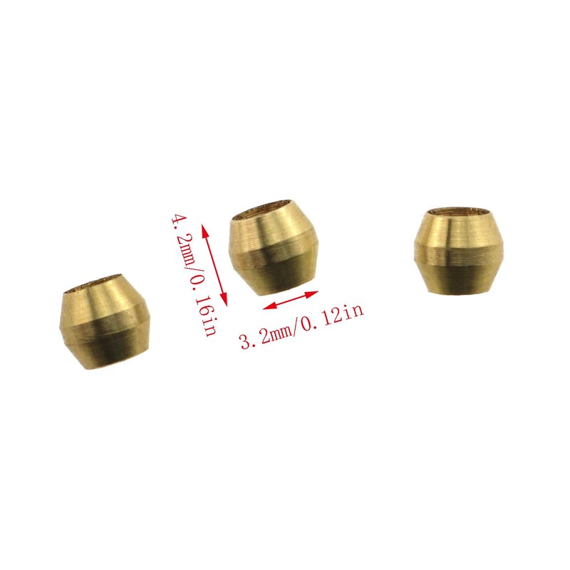 E-outstanding Compression Ferrule Sleeve 50PCS 4mm Brass Double Taper Ferrule