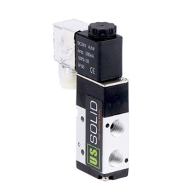 U.S. Solid 1/4inches NPT Pneumatic Electric Solenoid Valve 3 Way 2 Position DC 24V
