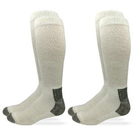 Outdoor Obsession Mens Non Binding over the calf Comfort Cushion Socks 2 Pair Pack (Natural, Men's Shoe Size 9-13 - Sock Size Large)