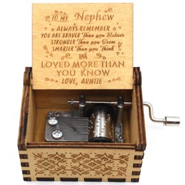 ukebobo Wooden Music Box- You are My Sunshine Music Box, from Auntie to Nephew, Gifts for Kids - 1 Set