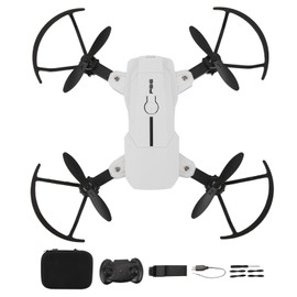 F86 Mini Drone Foldable Doublearm Body Portable Helicopter Stable Flying Remote Control Aircraft(White 30W)