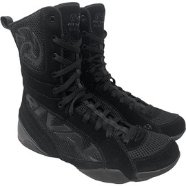 RIVAL Boxing RSX-Guerrero 3 High-Top Boxing Shoes, Old-School Design and Lightweight Construction, Black, 11