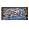 Surreal City at Night Cityscape Large Canvas Artwork