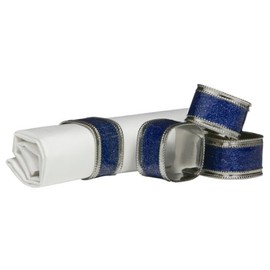 Premier Housewares Square Glitter Napkin Rings, Set of 4, Sapphire Blue