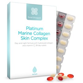 Healthspan Platinum Marine Collagen Skin Complex (28-Tage-Vorrat) | Hochwertiges Tages- & Nachtpräparat | Enthält marine Kollagenpeptide, Vitamin C & Mikronährstoffe | Unterstützt die Hautgesundheit