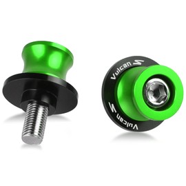R QIANKONG Vulcan S 650 Motorcycle Aluminum M8 Swing arm Sliders Spools Stand Screw Fit Vulcan S 650 2015-2023 Vulcan S 2015+ Vulcan S Tourer Performance SE Cafe Light Tourer Sport Titanium(Green)