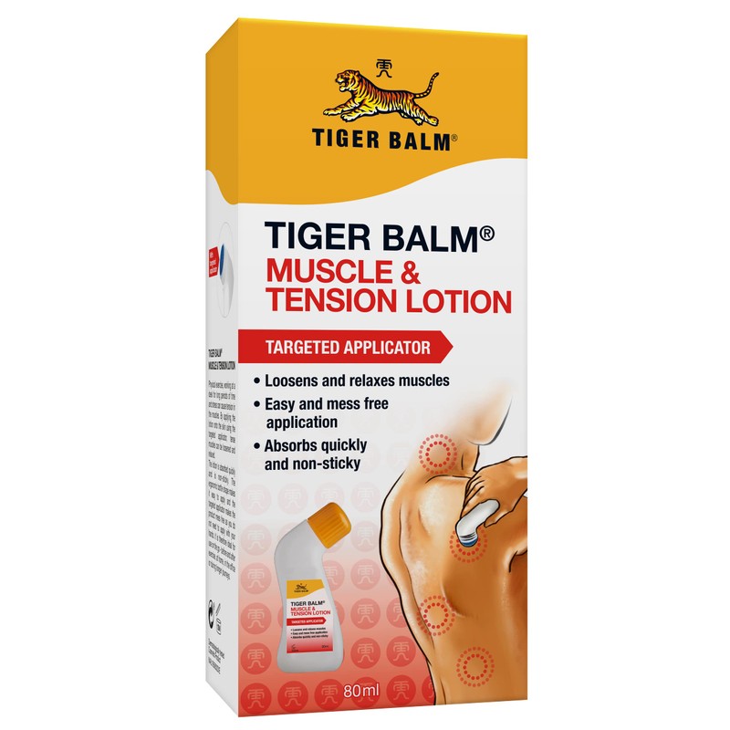 Tiger Balm Muscle & Tension Lotion (80ml), with No Mess