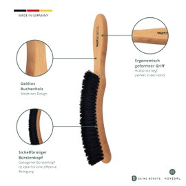 Hat Brush, Brush for Cleaning Felt Hats, Ideal Hat Accessory for Hat Care for Felt Hats, Wooden Clothes Brush for Hats, Made in Germany (Black)