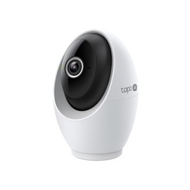 Tapo C260 4K 8MP Überwachungskamera Innen 360°, Lokale KI-Erkennung, Physischer Privatsphärenmodus, 18-Facher Digitalzoom, Bewegungsverfolgung, Zwei-Wege-Audio, MicroSD-Karte Bis zu 512 GB
