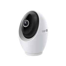 Tapo C260 4K 8MP Überwachungskamera Innen 360°, Lokale KI-Erkennung, Physischer Privatsphärenmodus, 18-Facher Digitalzoom, Bewegungsverfolgung, Zwei-Wege-Audio, MicroSD-Karte Bis zu 512 GB