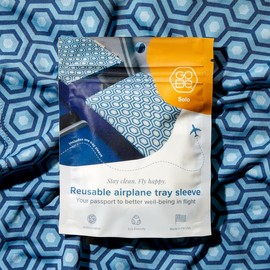 Go-Be Sleeves Airplane Tray Covers for Adults Individual Airplane Tray Covers - Navy Hex