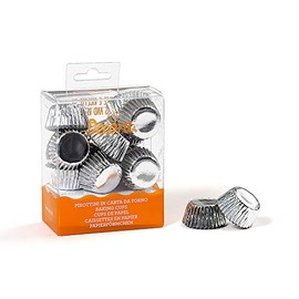 Decora, 0339794 Silberne Bon Bon Backförmchen, Bequeme Backförmchen zum Backen, Servieren und Verschenken von Bon Bons, Hitzebeständig bis 180 °C, In praktischer Blisterverpackung.