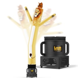 LookOurWay Air Dancers Wacky Waving Inflatable Tube Man - 7ft Tall Inflatable Dancing Man with Weather-Resitant Blower for Business Advertising - Mascot Character Animal Themed - Lion