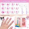 Pack of 240 False Children's Nails, Glue-On Nails for Girls