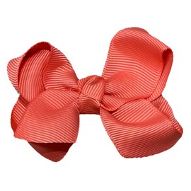 10pk Salmon Pink Hair Bows Knots Clips Slides Grips 3" Inch 7.6cm Solid Colour Girls School Hairbow Accessories
