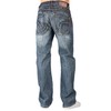 Level 7 Men's Relaxed Bootcut Denim Distressed Jeans with Zipper