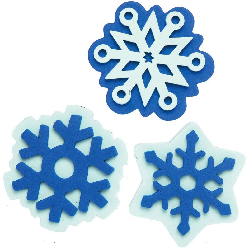 Baker Ross AX405 Snowflake Foam Stampers - Pack of 10,
