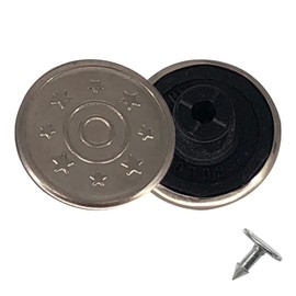 WedDecor Metal Jean Buttons Replacement with Screw Back Pin Hammer On Fixing Fasteners for Repair Denim Pants, Jackets, Fashion Leatherwear, Silver, 50pcs