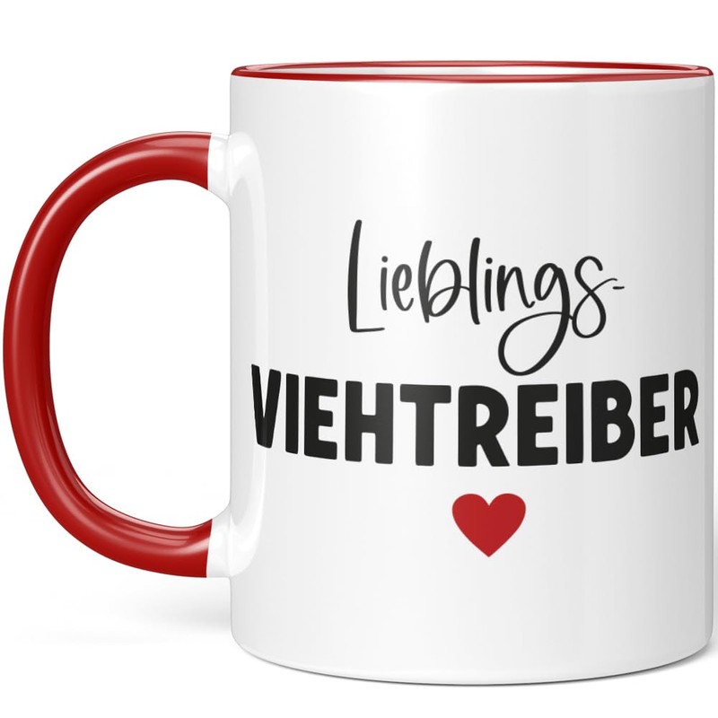 JUNIWORDS Tasse, Lieblings-Viehtreiber, Rot (7773656)
