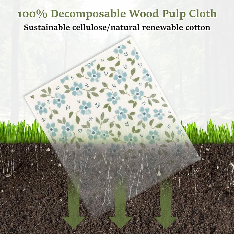 Uiopqrst Swedish Dishcloths, Reusable Kitchen Dish Towels, Absorbent Kitchen Dishcloths,