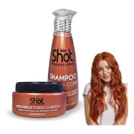 Shampoo Matizador Y Mascarilla Para Cabello Cobre Kolor Shot Realza Y Prolonga Tonos Cobrizos En El Cabello