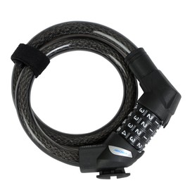 FISCHER 85873 Cable Lock with Number Roller, Length: 60 cm, Black