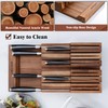 Acacomft In-Drawer Knife Block, Acacia Wood Kitchen Knife Drawer Organizer,